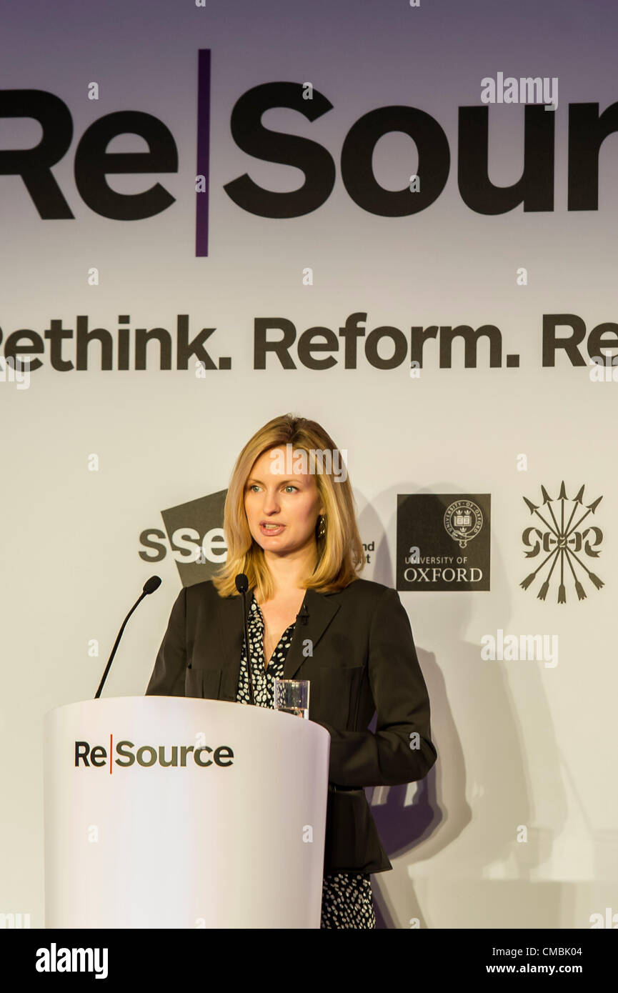 Thursday 12th July 2012 Kathryn Murdoch, Co Director of Re Source, Re Source global conference, discussing and challenging preconceptions about the current political and economic systems,  University of Oxford's Examination Schools, Oxford, UK Stock Photo