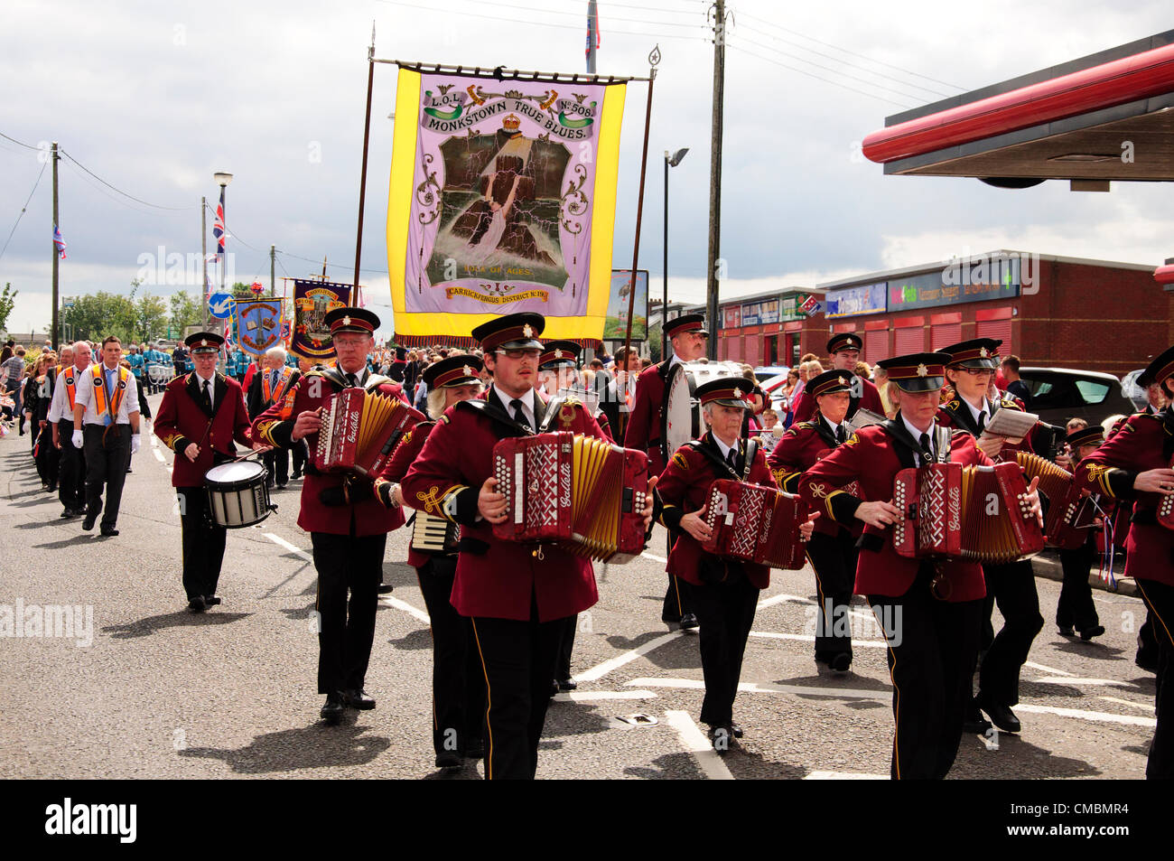 12th july parades in carrickfergus northern ireland, orange men