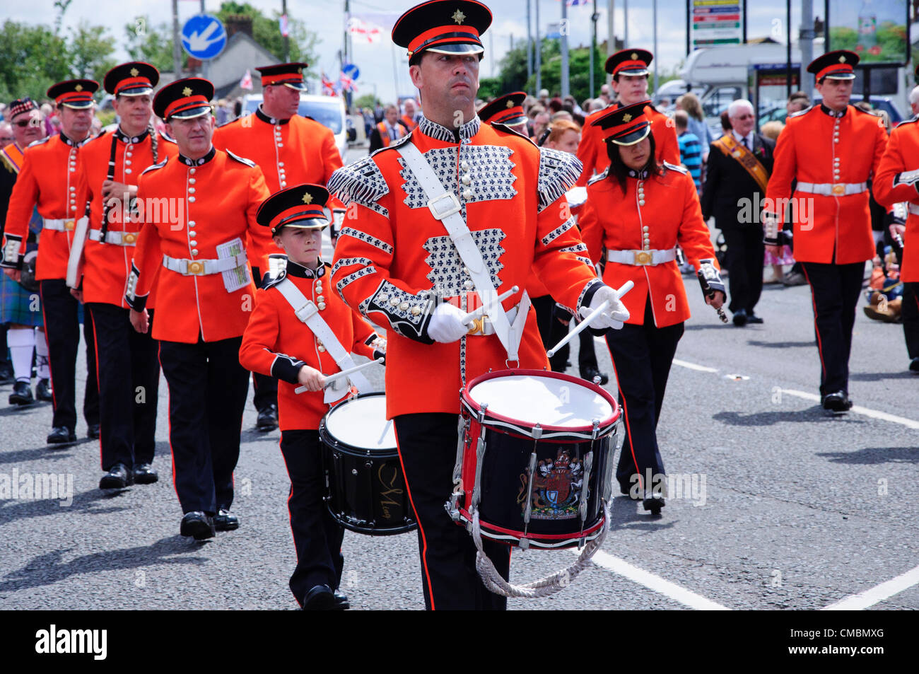 12th july parades in carrickfergus northern ireland, orange men