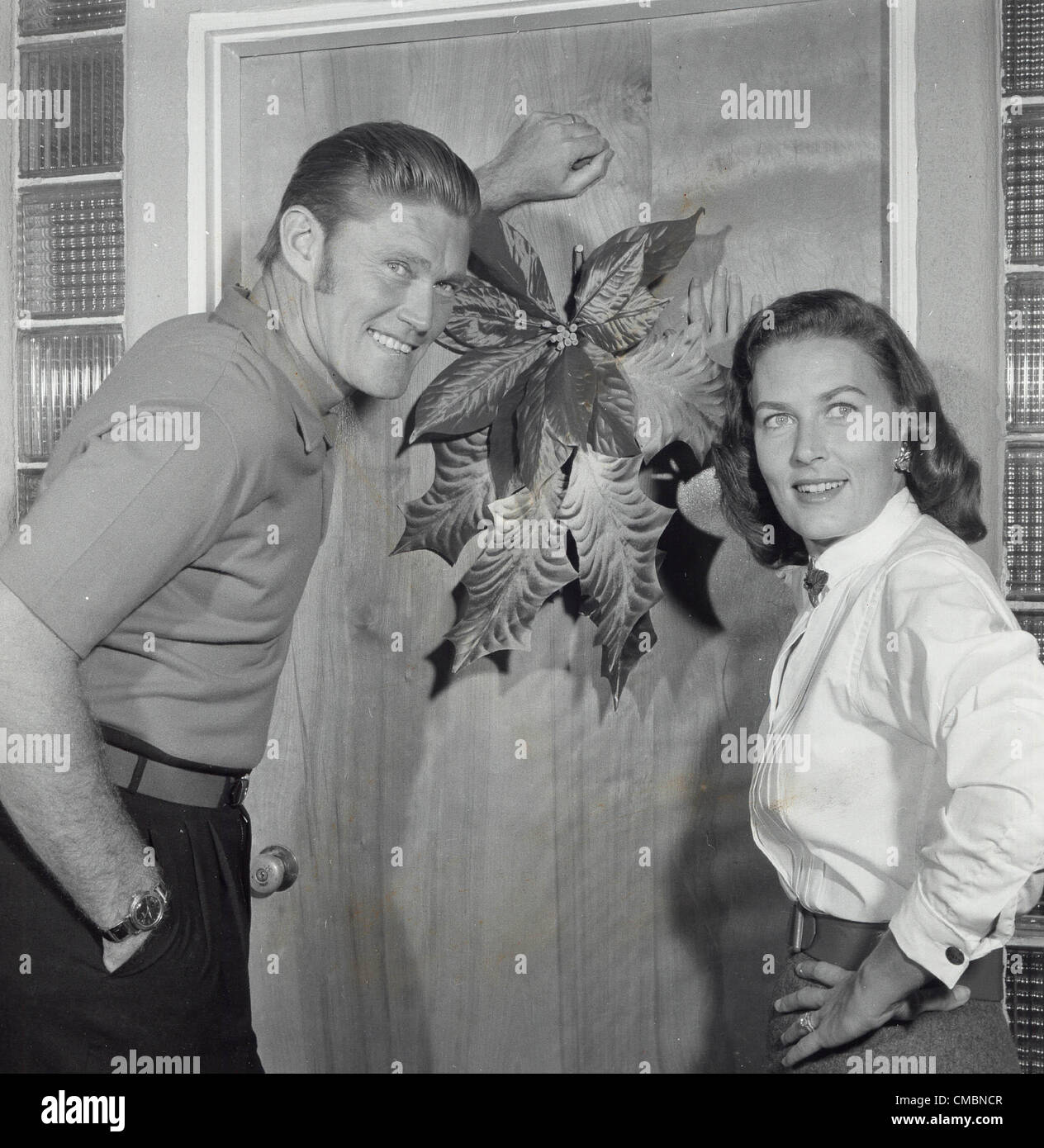 CHUCK CONNORS with wife Elizabeth Jane Riddel.Supplied by   Photos inc..1960.(Credit Image: Â© Supplied By Globe Photos Inc/Globe Photos/ZUMAPRESS.com) Stock Photo