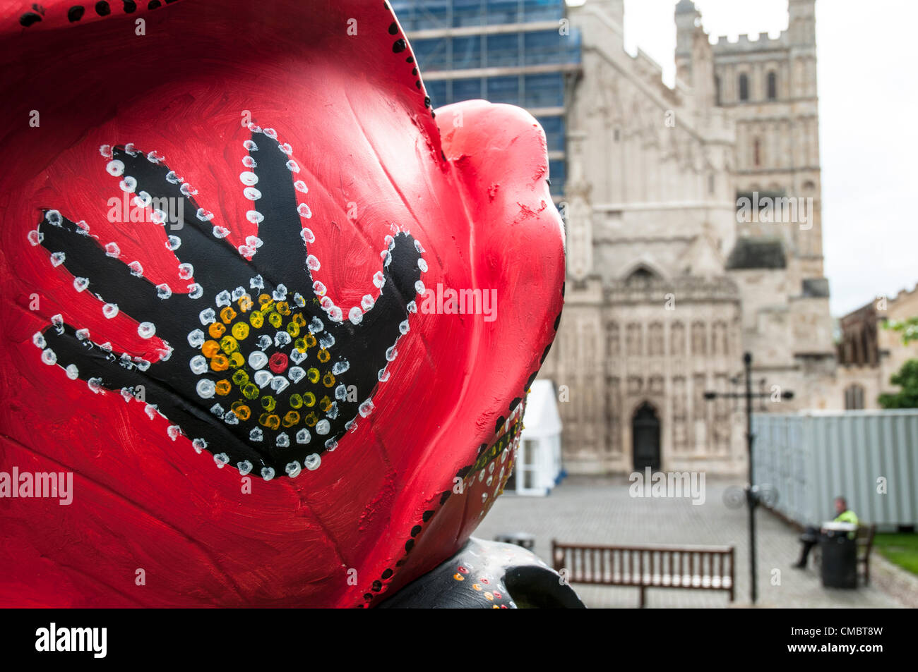 Exeter, UK. Friday 13th July 2012. The giant fiberglass resin flower