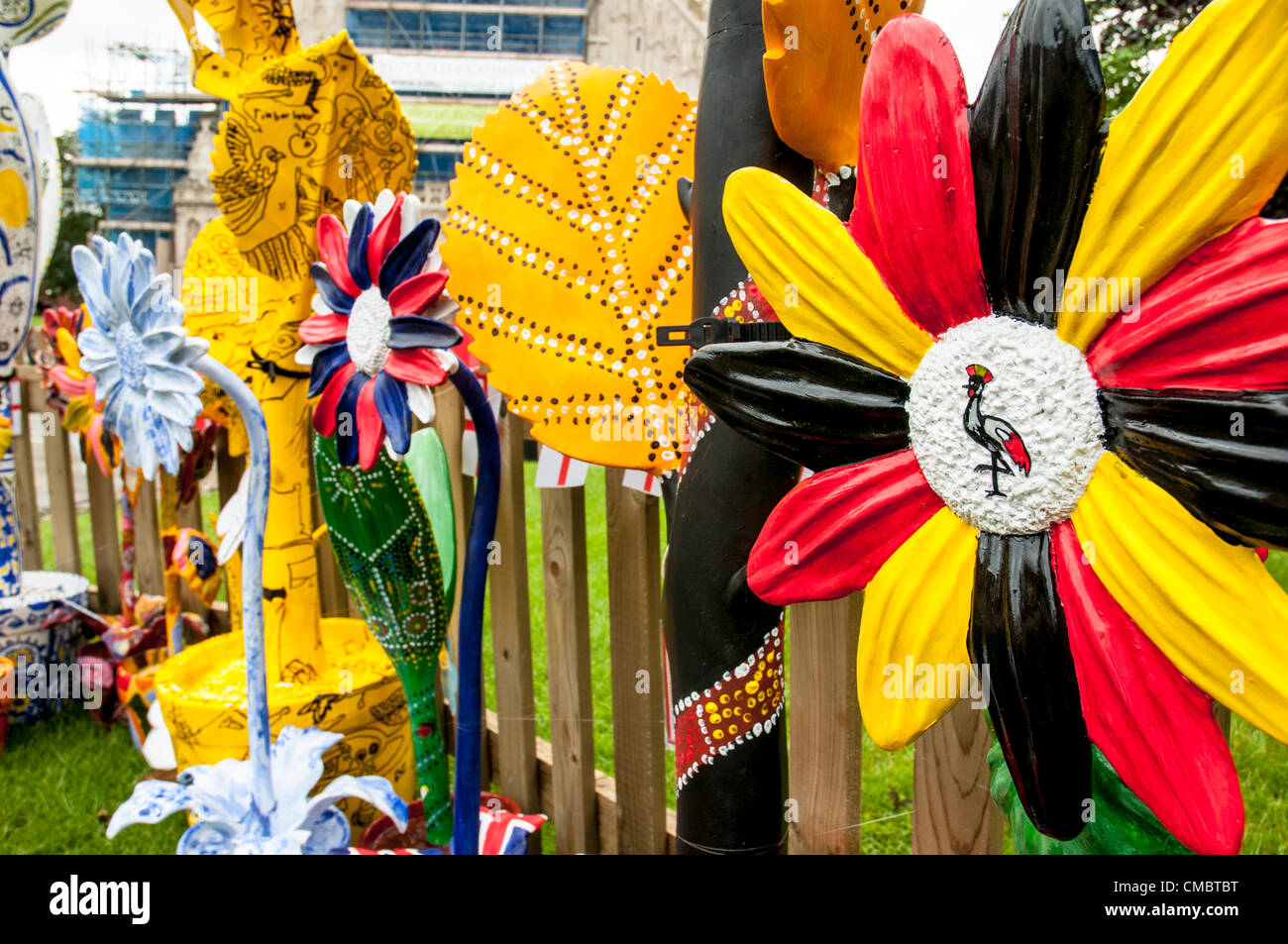 Exeter, UK. Friday 13th July 2012. The giant fiberglass resin flower