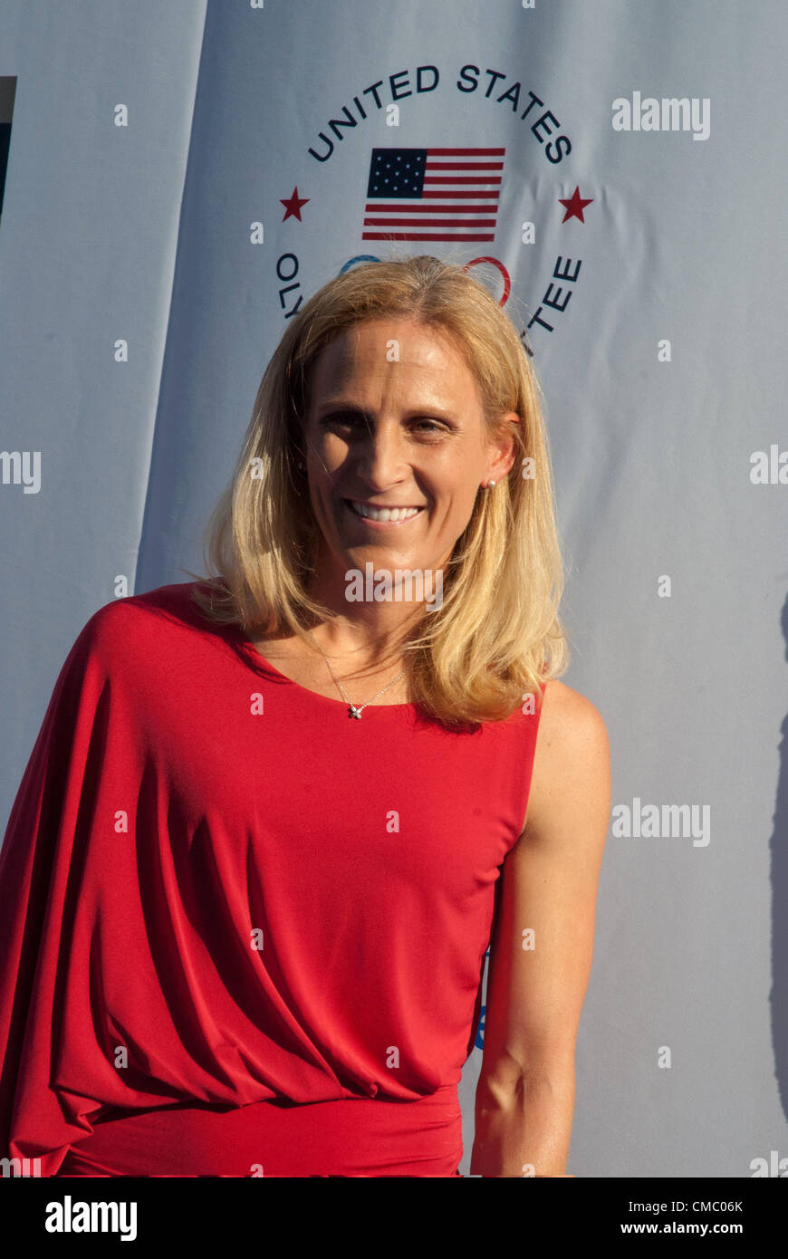 July 13, 2012 - Chicago, Illinois, U.S. - Soccer great KRISTINE LILLY who played in three Olympic Games during her 24 year career in soccer, was inducted into the U.S. Olympic Hall of Fame at the Harris Theater in Chicago.  She made 352 international appearances, a world record for both women and men.   (Credit Image: © Karen I. Hirsch/ZUMAPRESS.com) Stock Photo