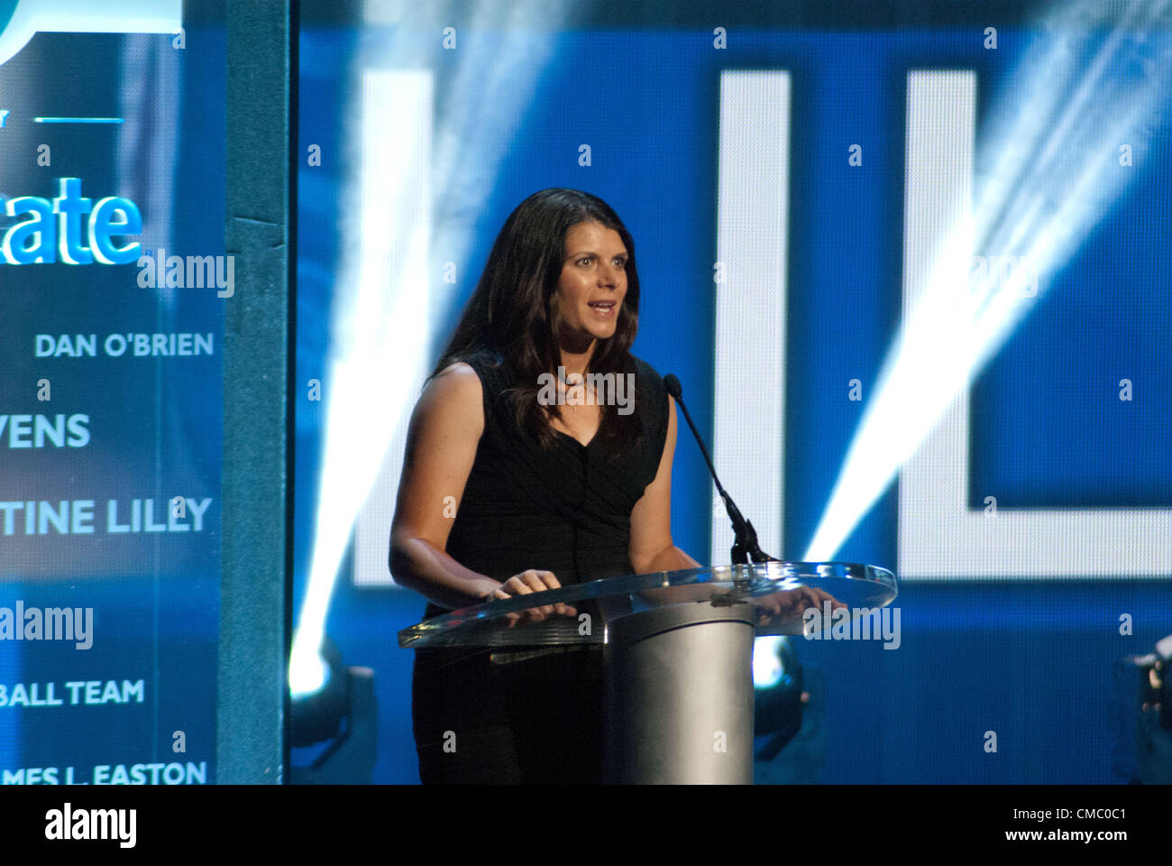 Soccer star and gold medal Olympian Mia Hamm presented the ...