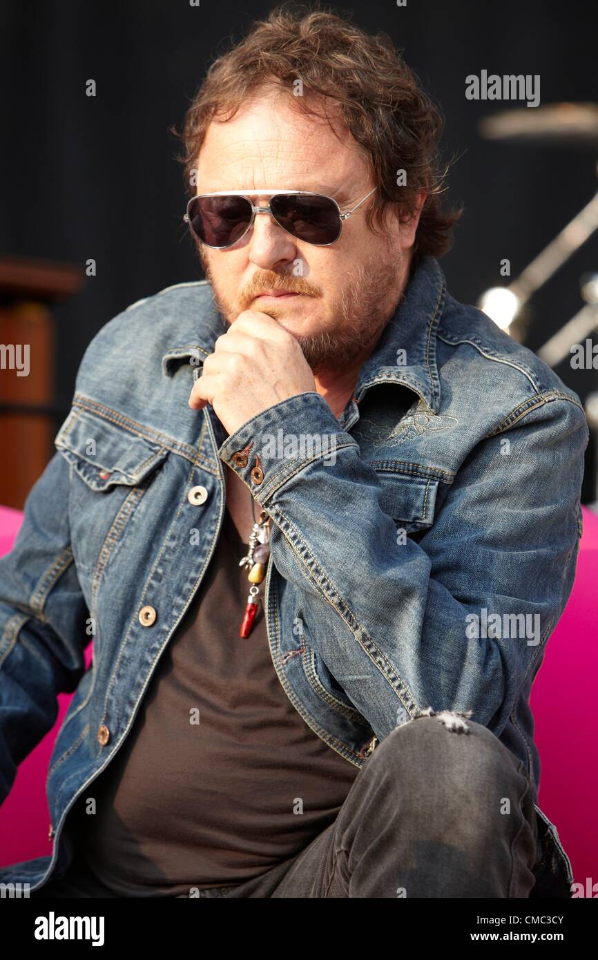 July 14, 2012 - 7/14/2012 Barolo, Italy. Collisioni Festival 2012, 2nd Day. Musician Zucchero Fornaciari speaking Stock Photo