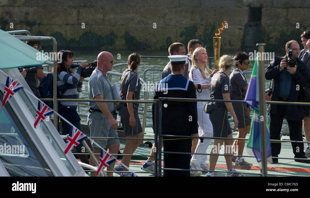 Thousands of people gather in Portsmouth to the Olympic Torch