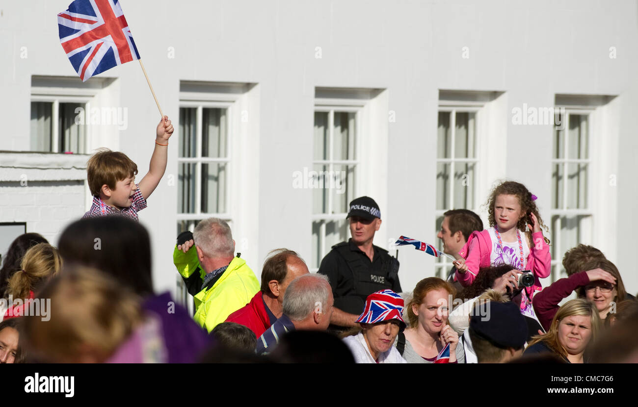 Thousands of people gather in Portsmouth to the Olympic Torch