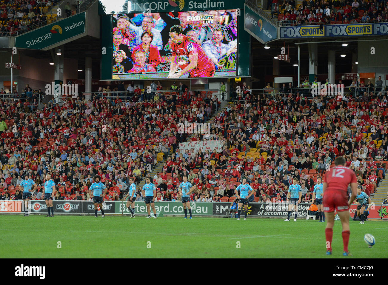 14.07.2012 Brisbane, Australia. Suncorp Crowd during the Super Rugby ...