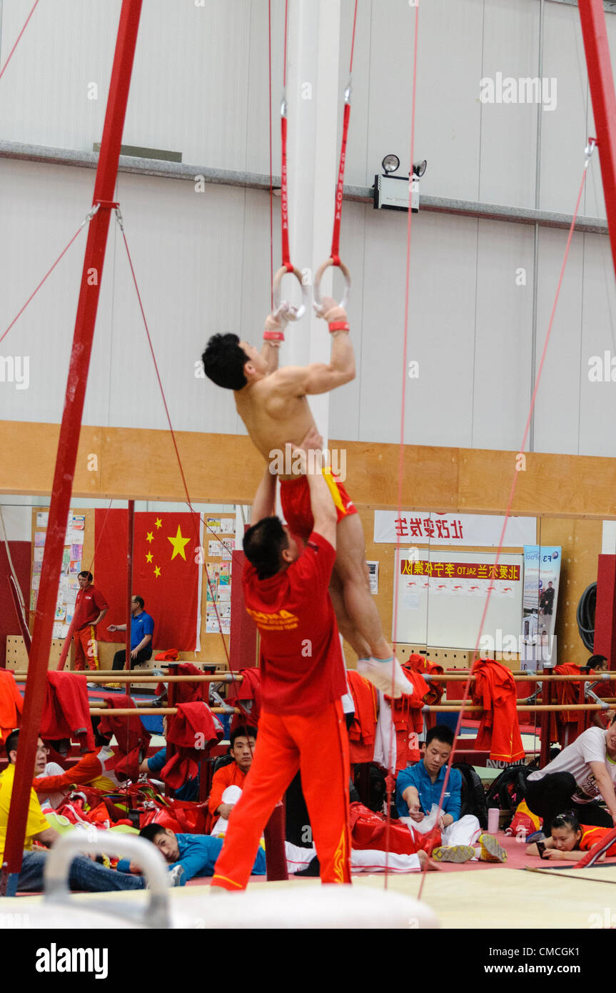 Lisburn, 18/07/2012 Feng Zhe from the Chinese gymnastic team in