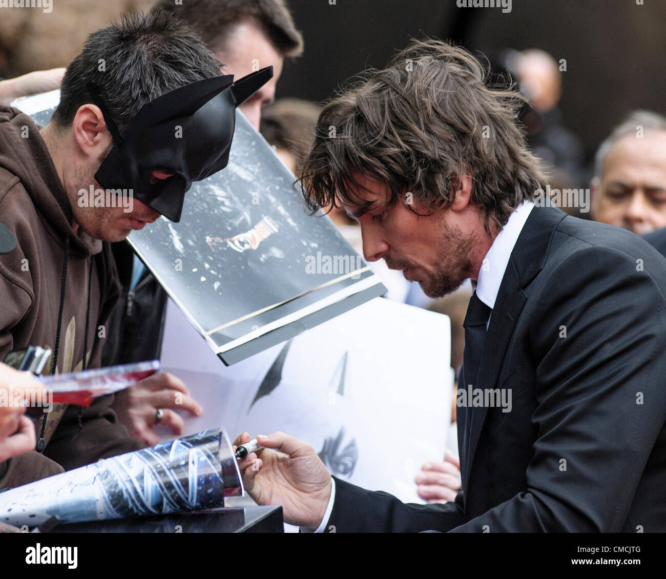 Christian Bale attends the European Premiere of The Dark Knight