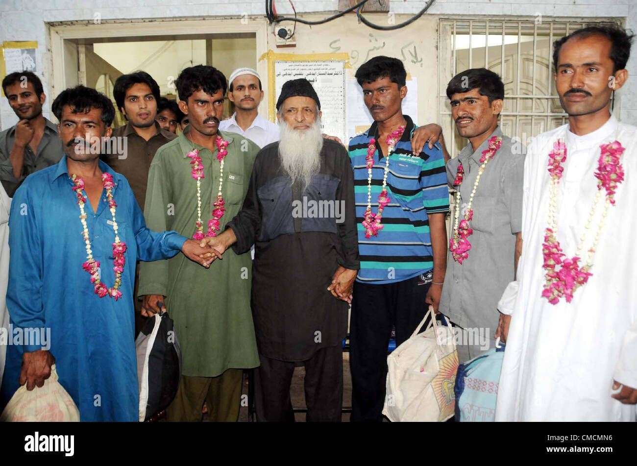 Renowned Social Worker, Abdul Sattar Edhi in group photo with released ...