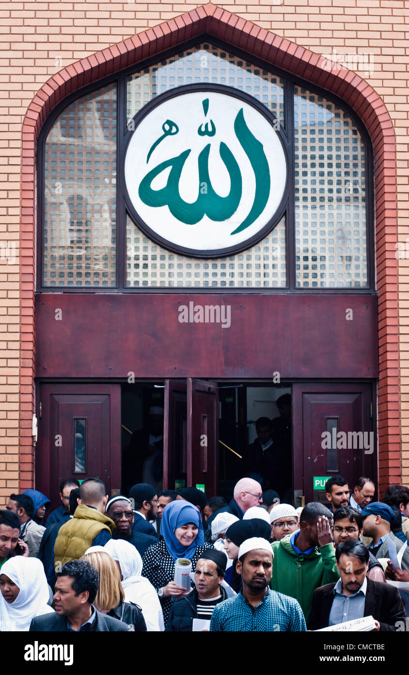 London, UK - 20 July 2012: the Muslim community leaves the East Stock