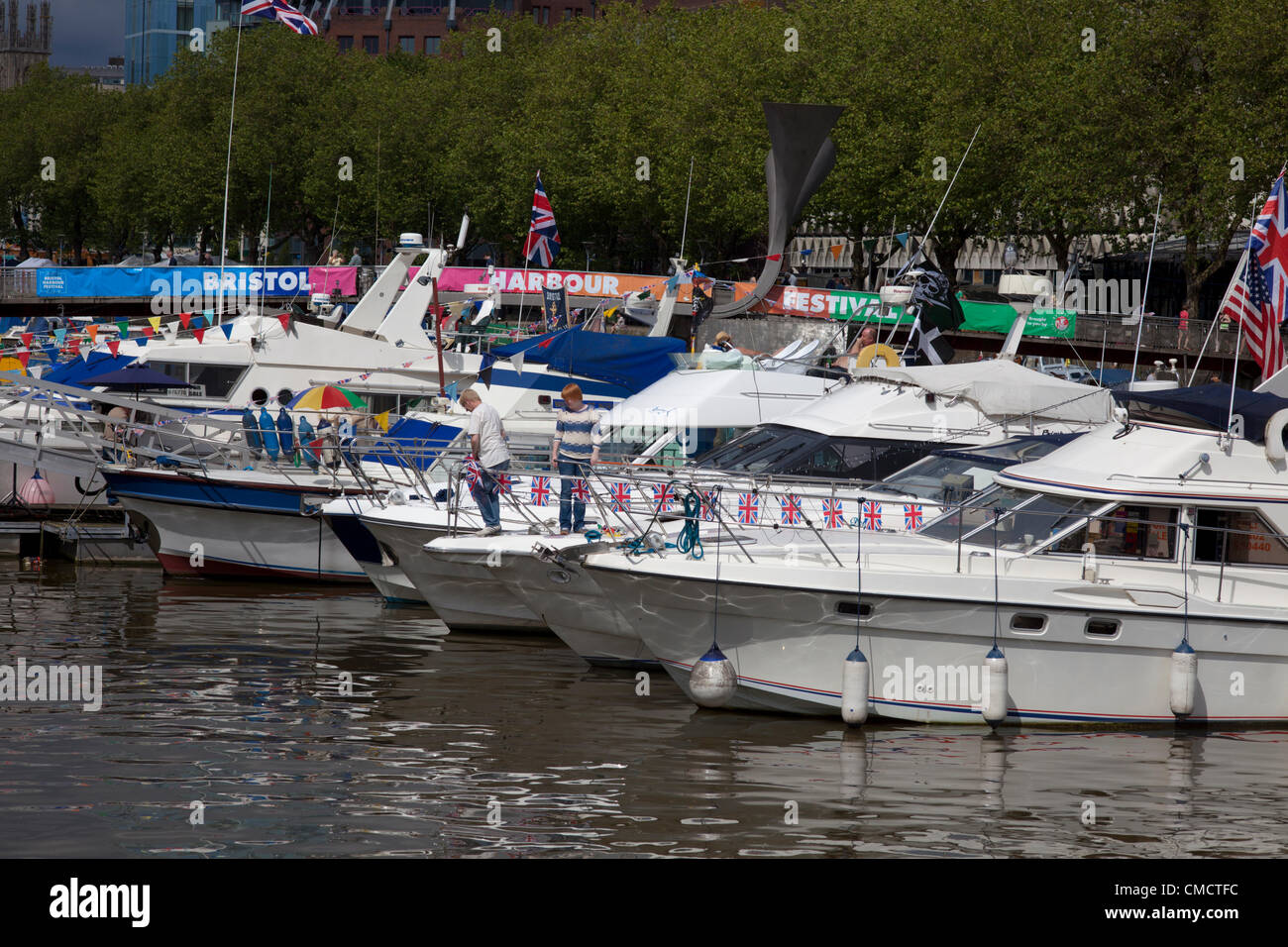 Preparations for The Bristol Harbour Festival, Bristol, UK Friday 20th July 2012 Stock Photo