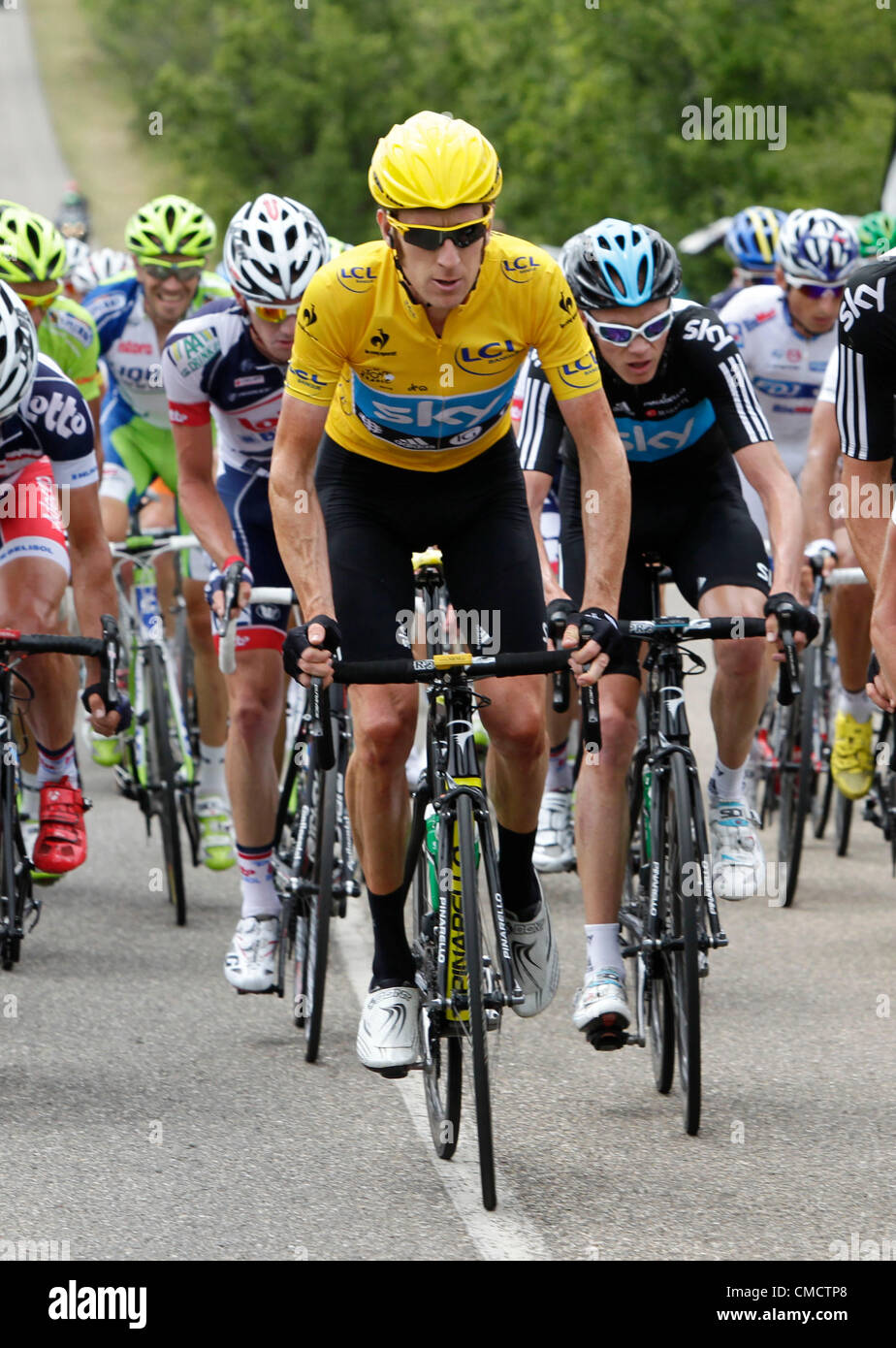 20.07.2012. Tour de France stage 18. Blagnac - Brive la Gaillarde, Team Sky 2012, Bradley Wiggins . Stock Photo