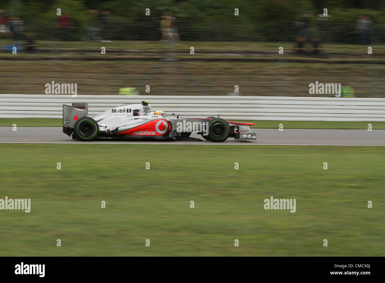 20.07.2012. Hockenheim, Germany,  Lewis Hamilton takes on Hockenheim during Friday practice Stock Photo