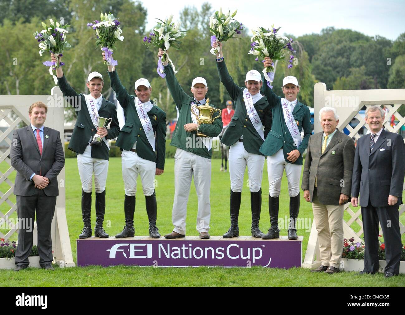 20.07.2012 The All England Jumping Course  Hickstead, England.  Ireland win the UK leg of the The FEI Nations Cup at The Longines Royal International Horse Show. Stock Photo