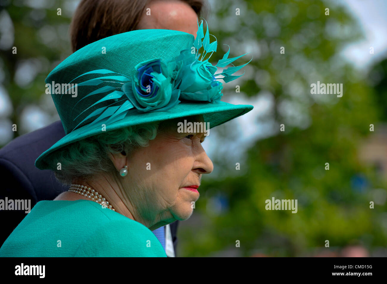 21.07.2012 Ascot, England. The King George VI and Queen Elizabeth Stakes. Her Royal Highness Queen Elizabeth at the Ascot Betfair Weekend Featuring Property Raceday. Stock Photo