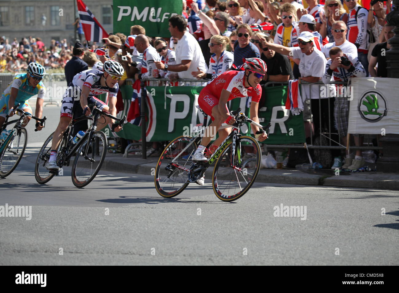Tour de France 2012, stage 20.  Rambouillet to Paris. 22nd July 2012. Nicolas Edet of Cofidis Le Credit En Ligne Stock Photo