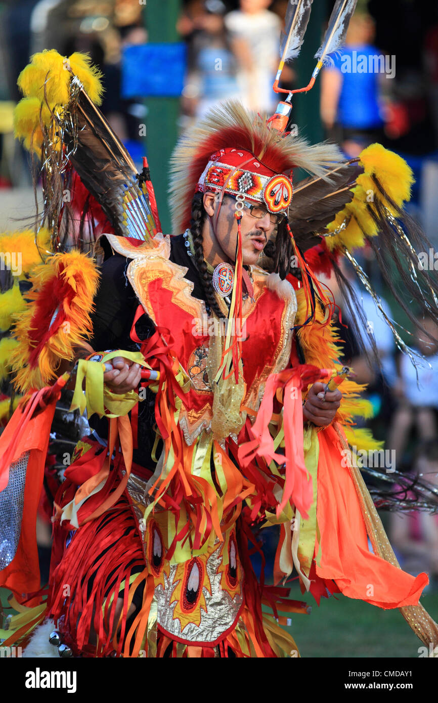 Native Americans from around North America gathered to sing, dance, and