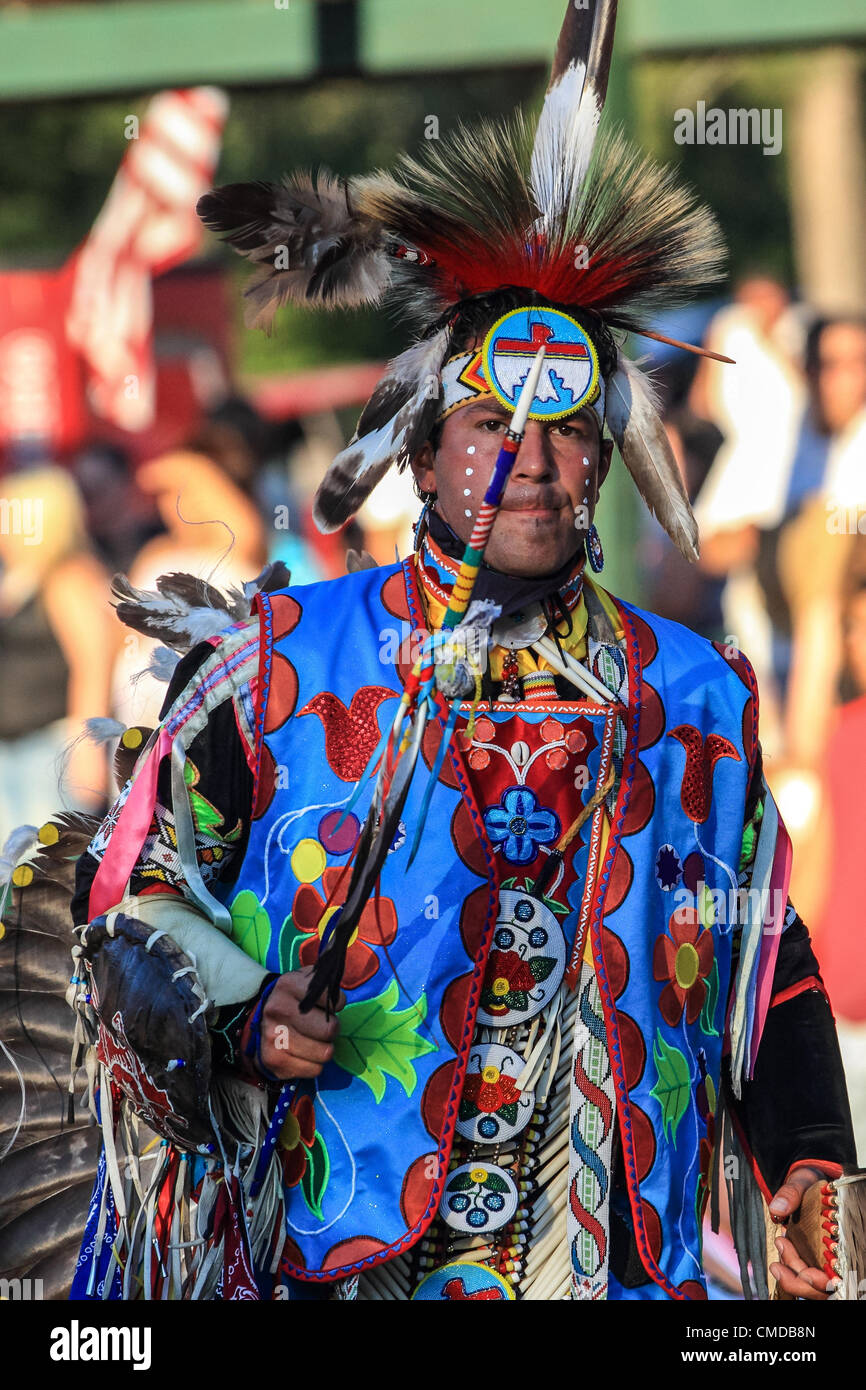 Native Americans from around North America gathered to sing, dance, and