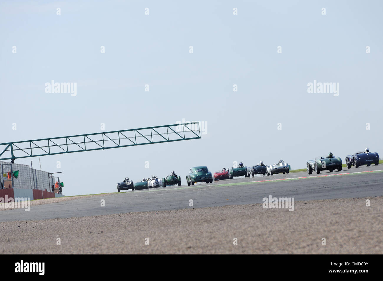 22nd July 2012, Silverstone, UK.  The drivers take to the circuit before beginning the Woodcote Trophy for Pre '56 Sportscars race at Silverstone Classic 2012 Stock Photo