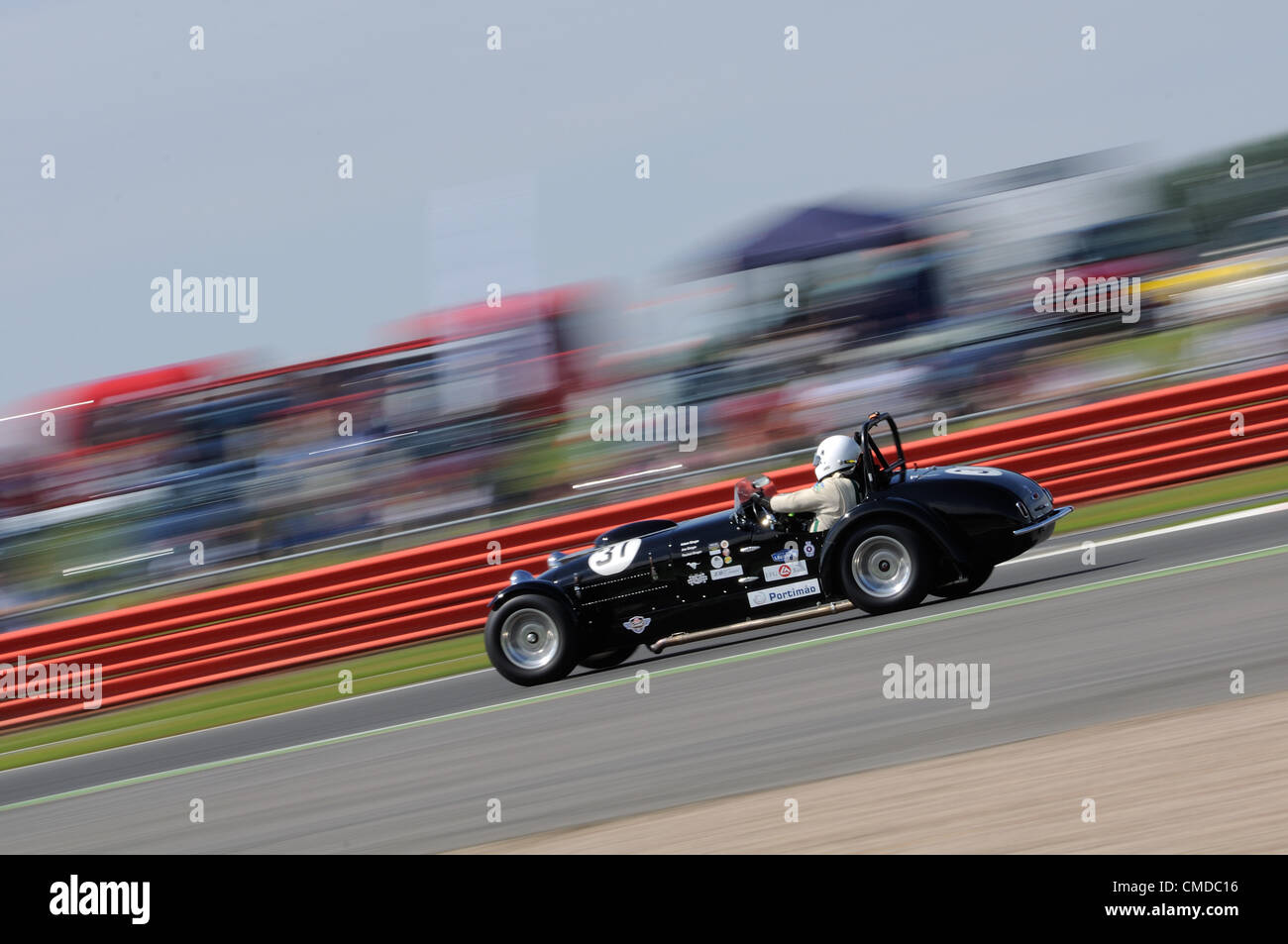 22nd July 2012, Silverstone, UK.  Adam Singer and Joe Singer's Kurtis 500S during the Woodcote Trophy for Pre '56 Sportscars race at Silverstone Classic 2012 Stock Photo