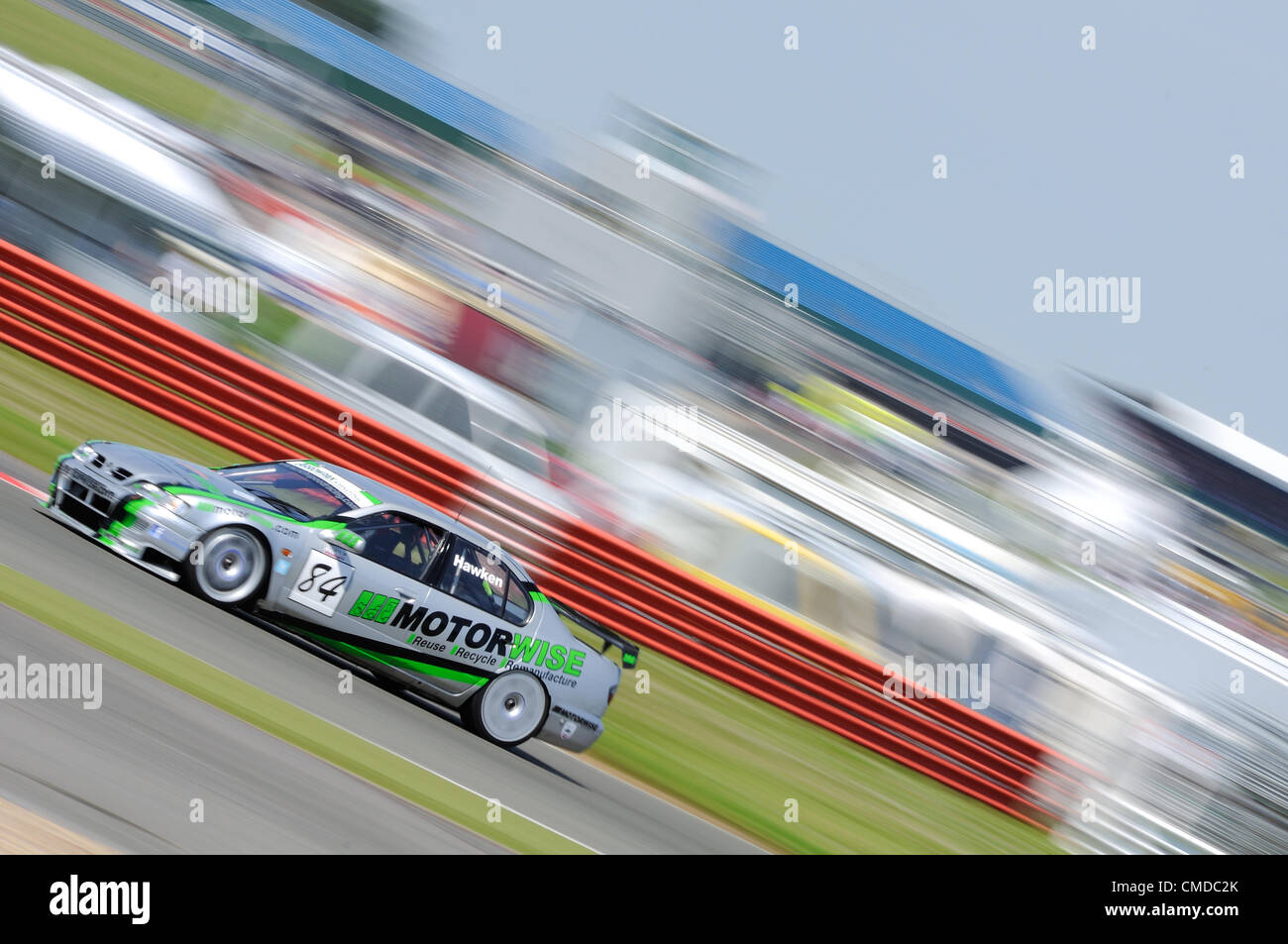 22nd July 2012, Silverstone, UK.  Third place finisher Richard Hawken's Nissan Primera during the Fujifilm Touring Car Trophy 1970 - 2000 race at Silverstone Classic 2012 Stock Photo