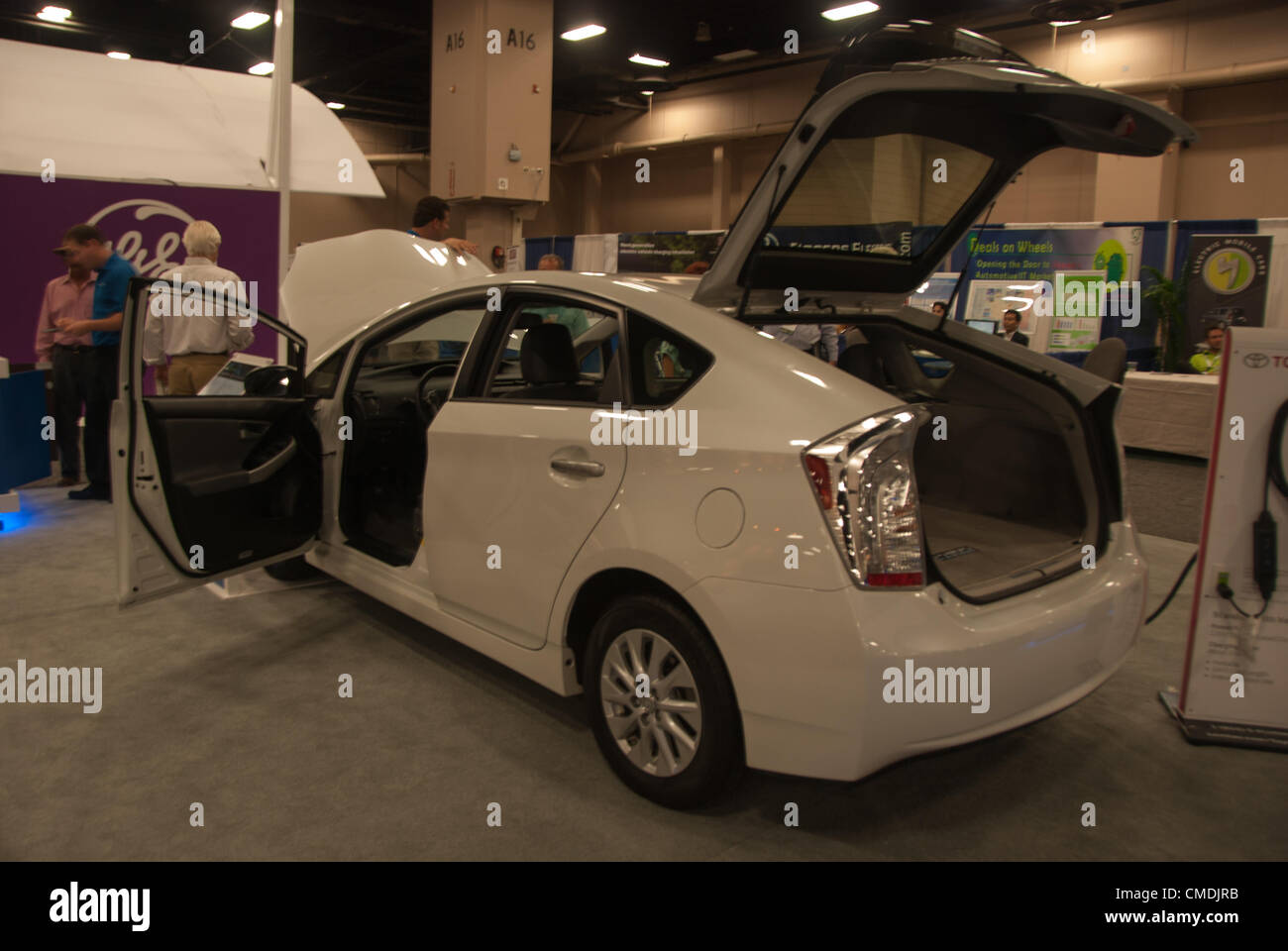 24 July 2012 San Antonio, Texas, USA Toyota Prius, an electric car, on exhibit at PlugIn 2012