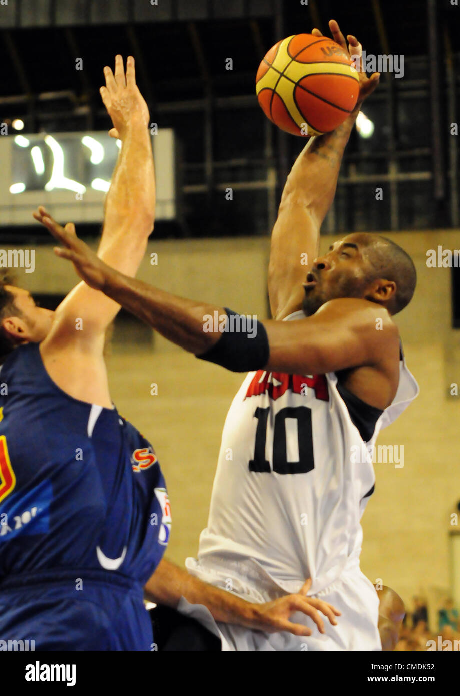 Basketball pre-olympic match Spain - USA (Barcelona. Spain, July 24, 2012) Kobe Bryant Stock Photo