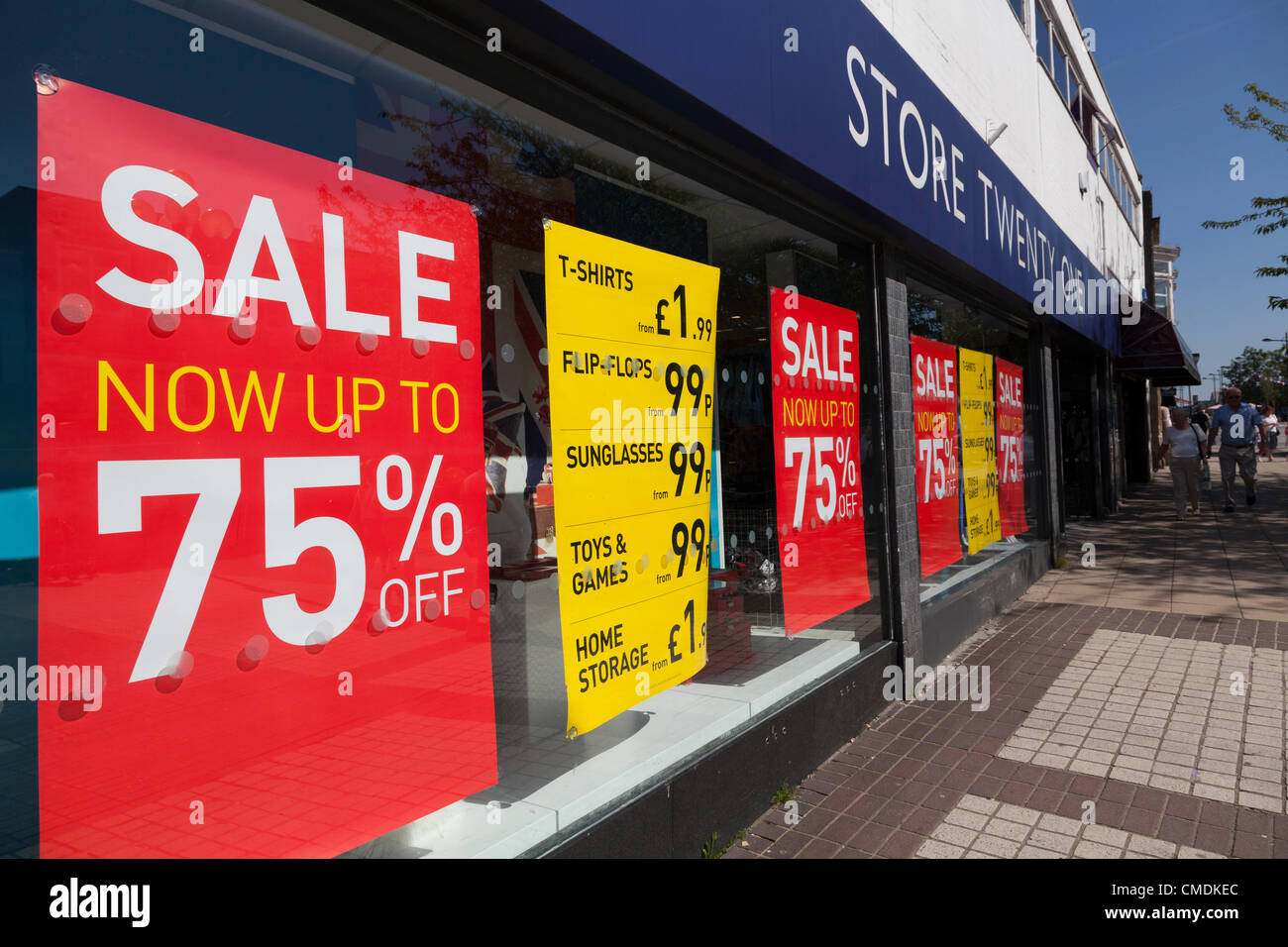 England 25 July 2012. recession hit high street discounts and closures. Massive sales to attract customers. Stock Photo