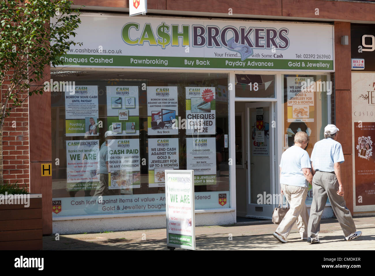 England 25 July 2012. recession hit high street discounts and closures. Pawn brokers and cash converters still there. Stock Photo