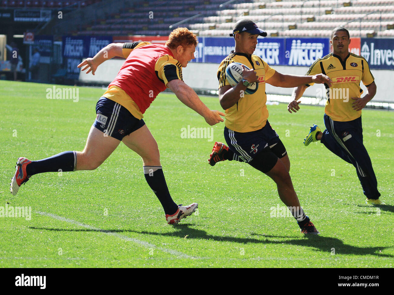 CAPE TOWN, SOUTH AFRICA - JULY 25, Burton Francis during the DHL Stormers  training and press conference