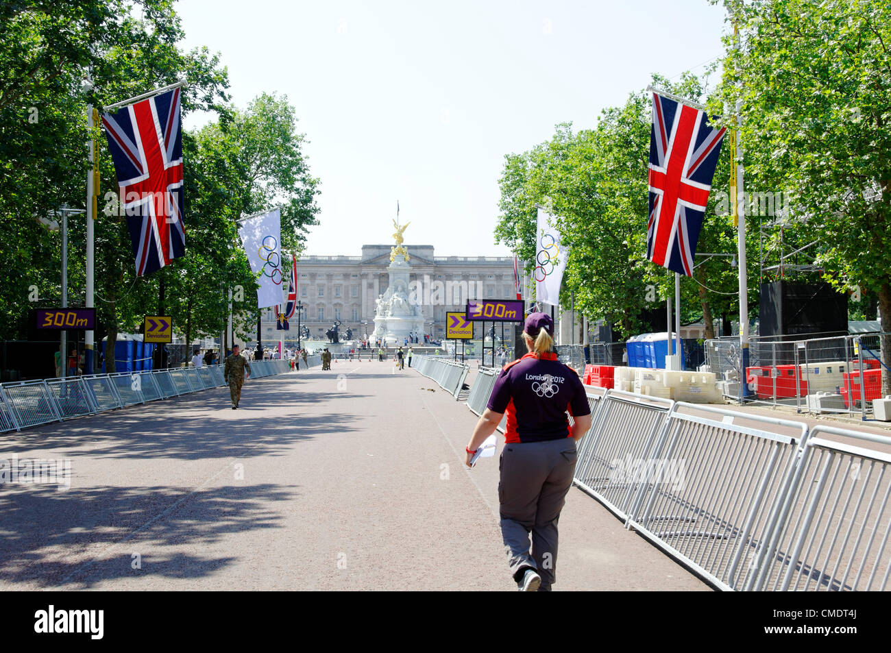 LONDON, UK, Thursday July 26, 2012. One day before London 2012 Olympic Games opening ceremony on the Mall. Stock Photo