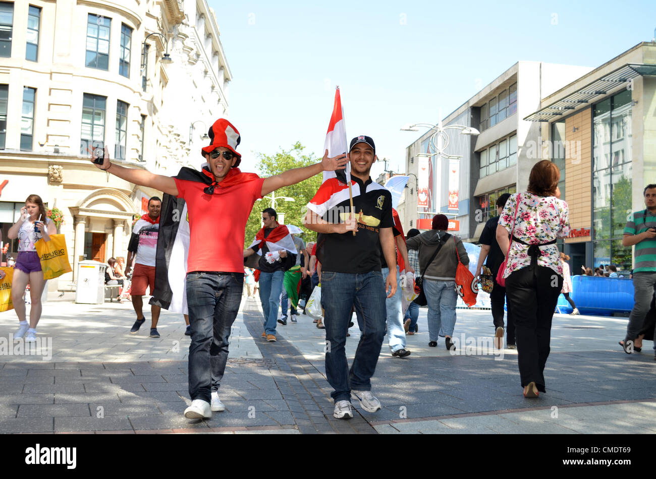 Egyptian football fans on way to game number 3178 Stock Photo