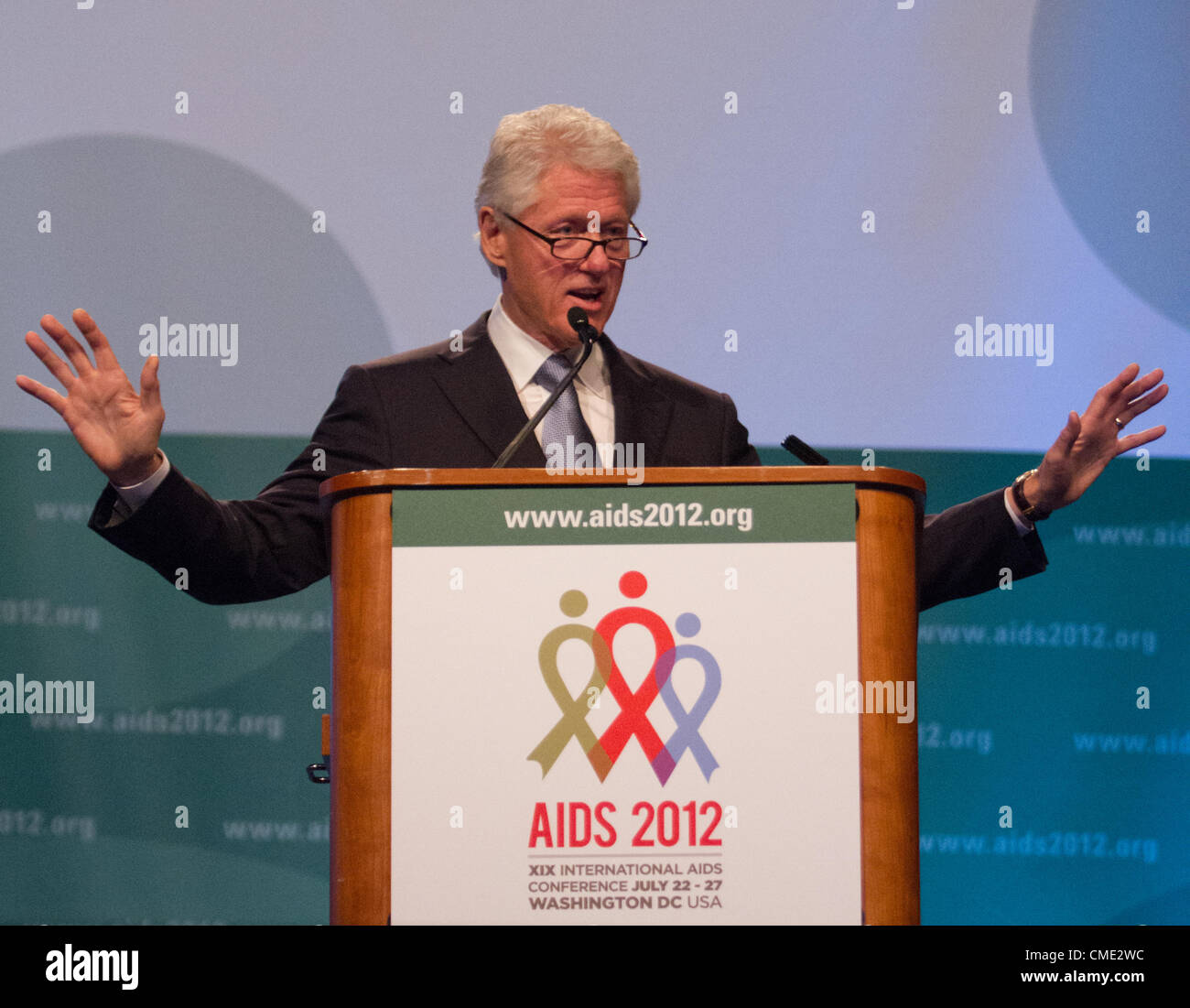 Former US President Bill Clinton speaks at the 2012 International AIDS ...