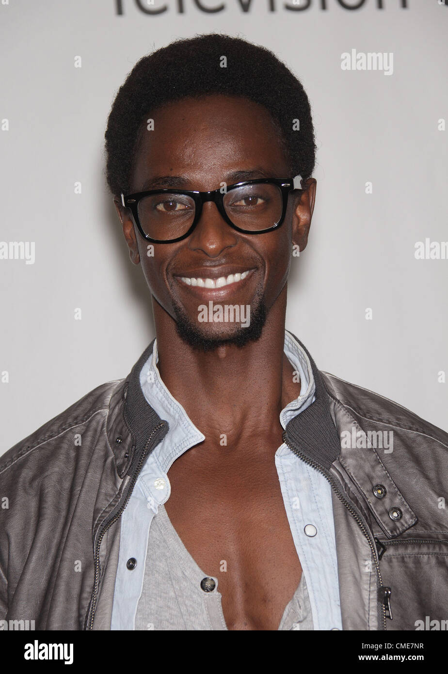 July 27, 2012 - Bevely Hills, California, U.S. - Edi Gathegi arrives for the ABC All-Star Party at the Beverly Hilton Hotel. (Credit Image: © Lisa O'Connor/ZUMAPRESS.com) Stock Photo
