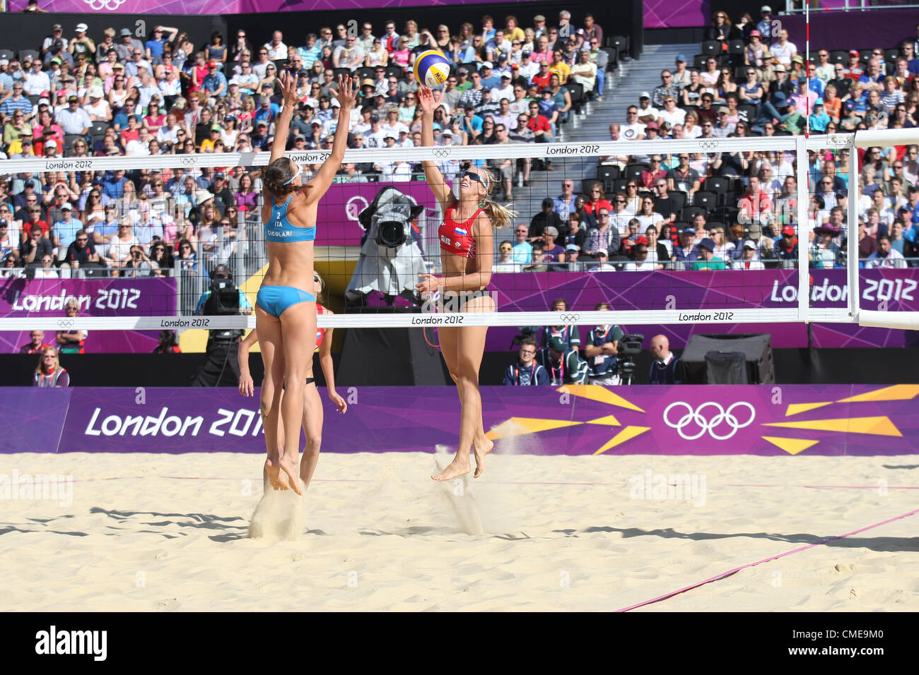 RUSSIA V ITALY WOMENS BEACH VOLLEYBALL HORSE GUARDS PARADE LONDON