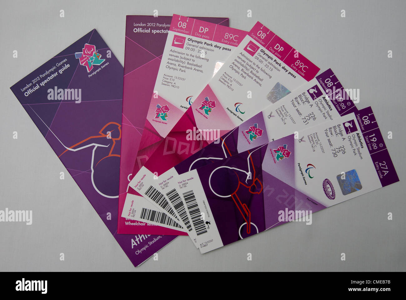 Paralympic tickets for the Olympic park London Stock Photo Alamy