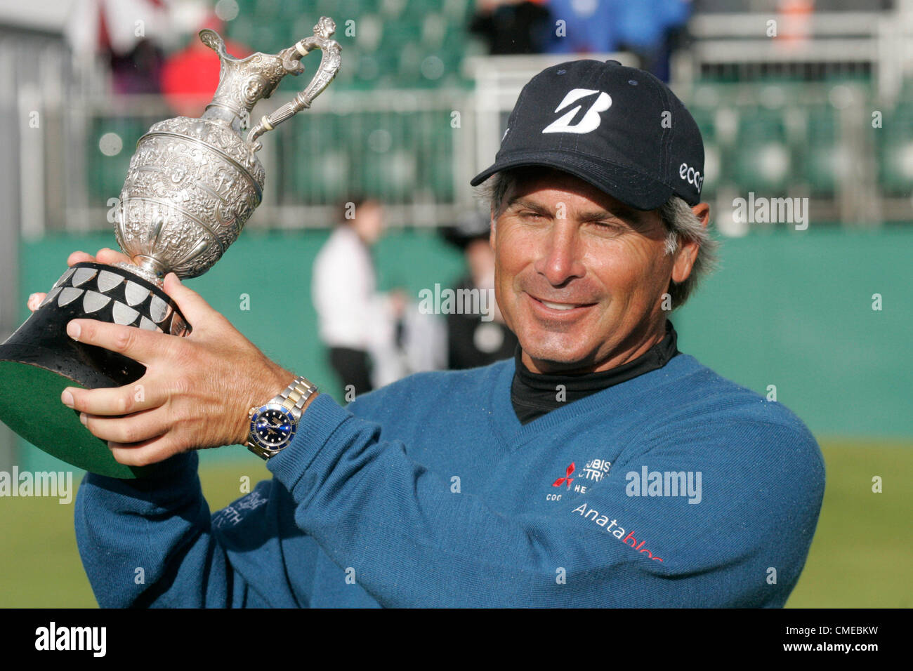 Ayrshire, UK. 29th July, 2012. Fred COUPLES winner of the The Rolex Senior Open Championship from Turnberry with his trophy Stock Photo