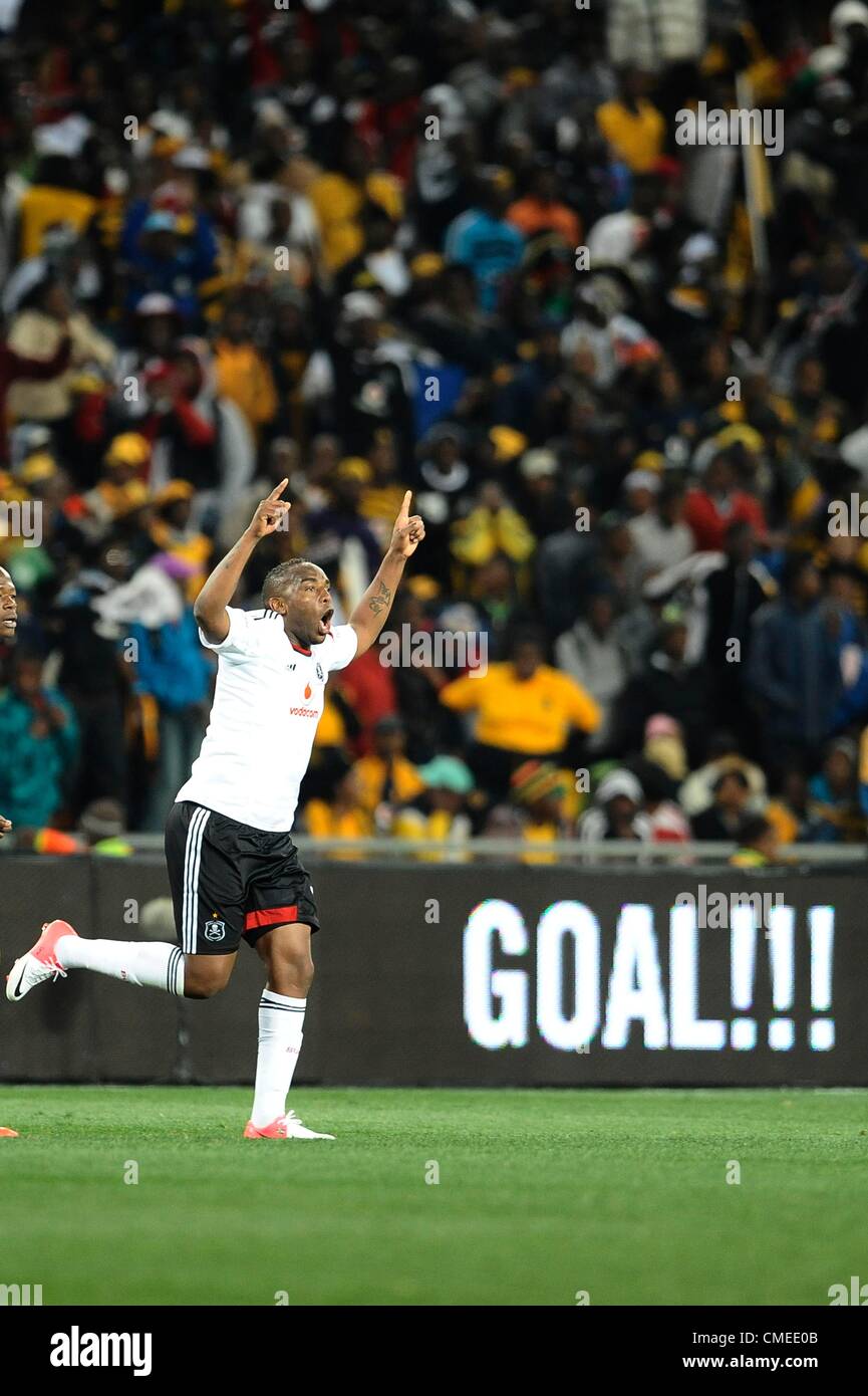 JOHANNESBURG, SOUTH AFRICA - JULY 28, Benni McCarthy celebrates scoring