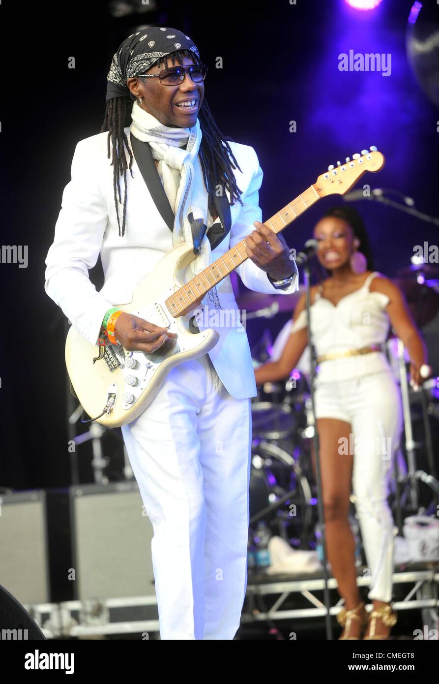 28th July 2012. Chic at Camp Bestival Lulworth castle Dorset. Stock Photo