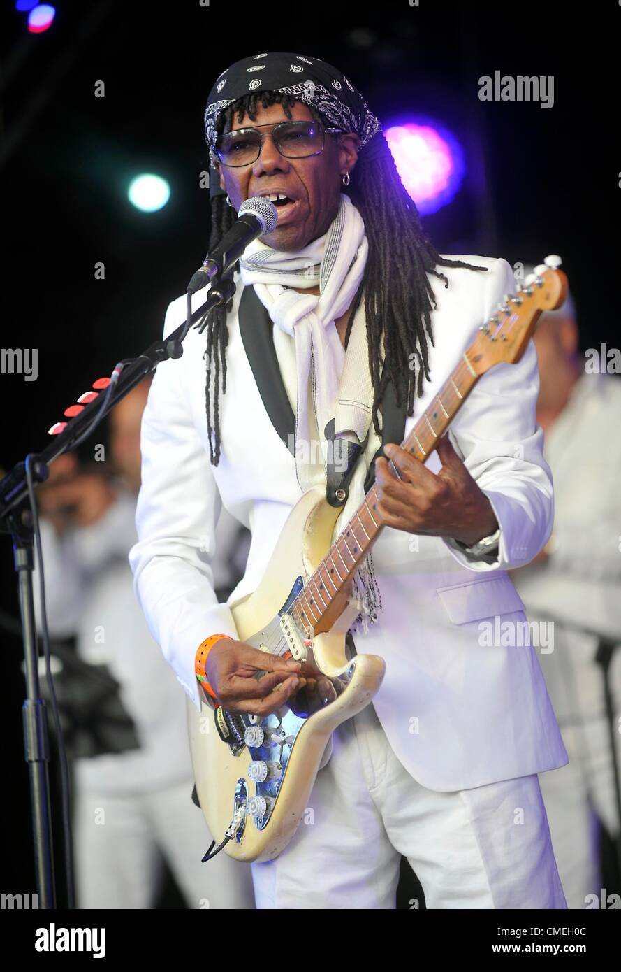 28th July 2012. Chic at Camp Bestival Lulworth castle Dorset. Stock Photo