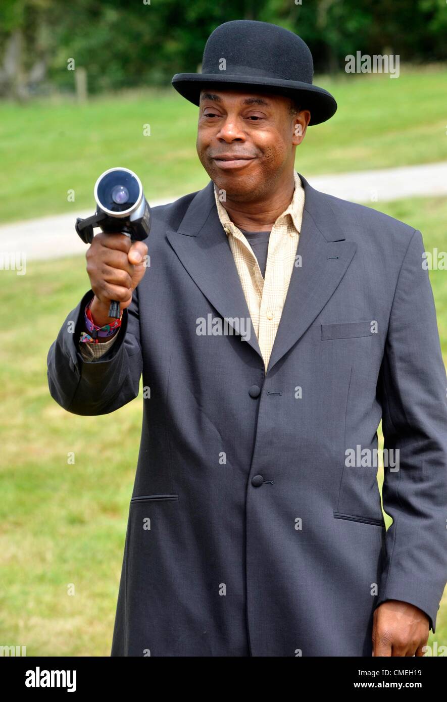 29th July 2012. Michael Winslow photocall before he went on stage at Camp Bestival Lulworth castle Dorset. Stock Photo
