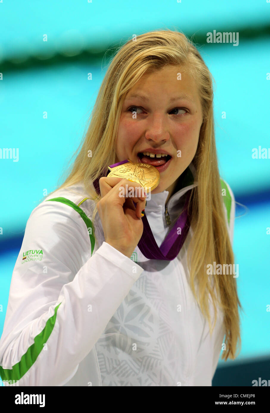 RUTA MEILUTYTE WINS GOLD LITHUANIA STRATFORD ENGLAND 30 July 2012 Stock Photo