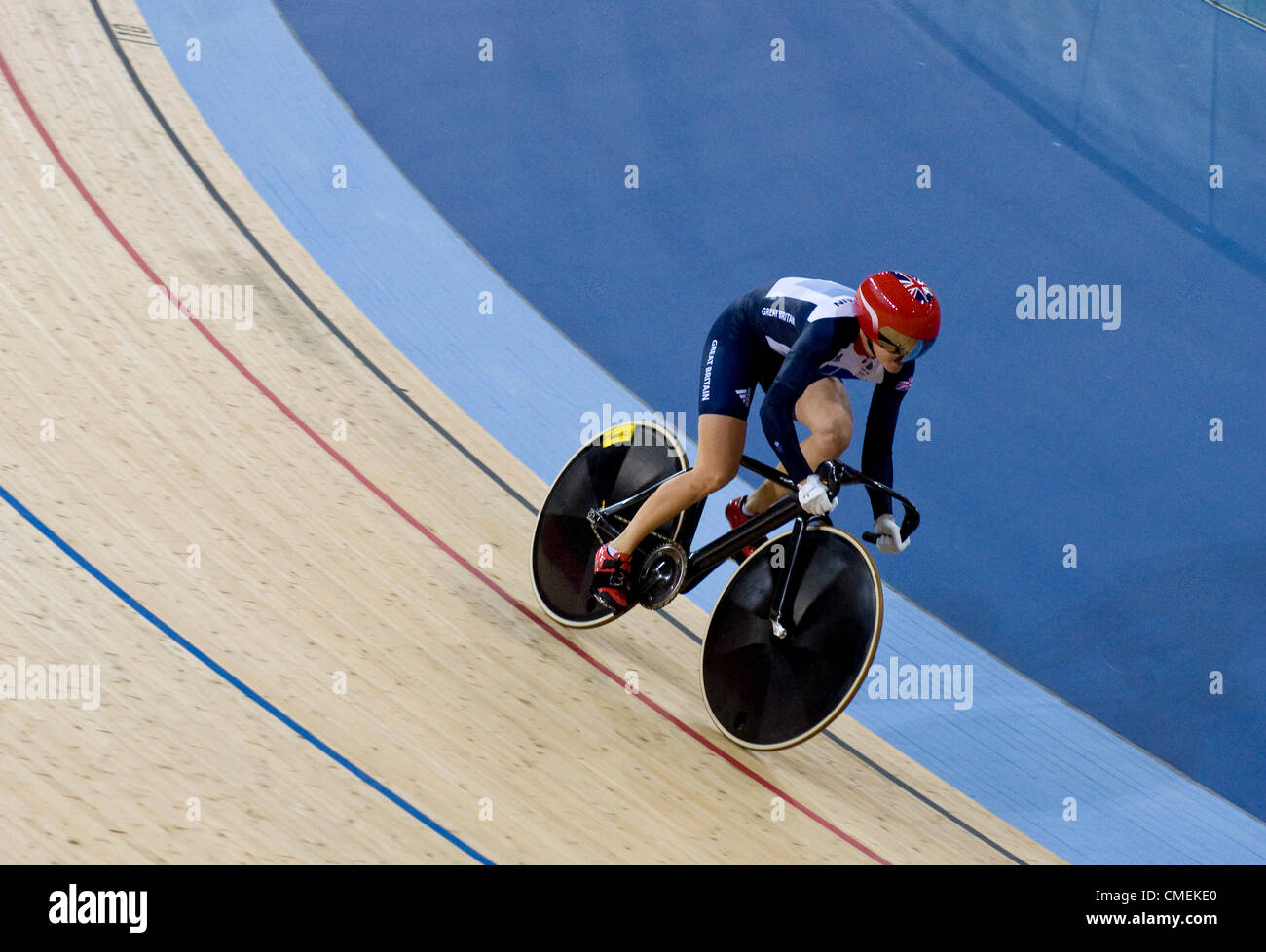 30.07.2012 London, England.  Victoria Pendleton of Team GB during a training session at the Velodrome. Stock Photo