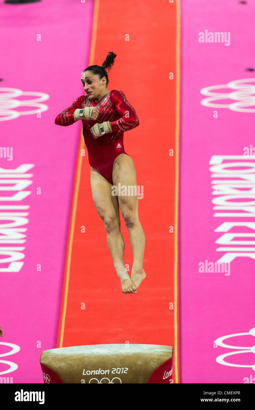 Jordyn Wieber (USA) preforms the vault during the women's gymnastics team finals at the 2012