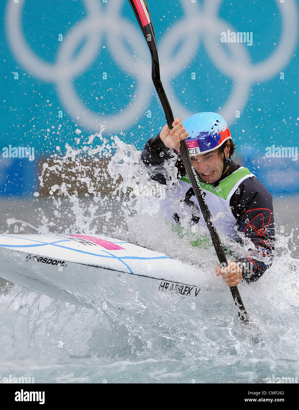 Czech Kayaker Vavrinec Hradilek Competes For The Men S K 1 Semifinal Heats At The Lee Valley White Water Center At The 2012 Summer Olympics London Wednesday August 1st 2012 Ctk Photo Radek Petrasek Stock