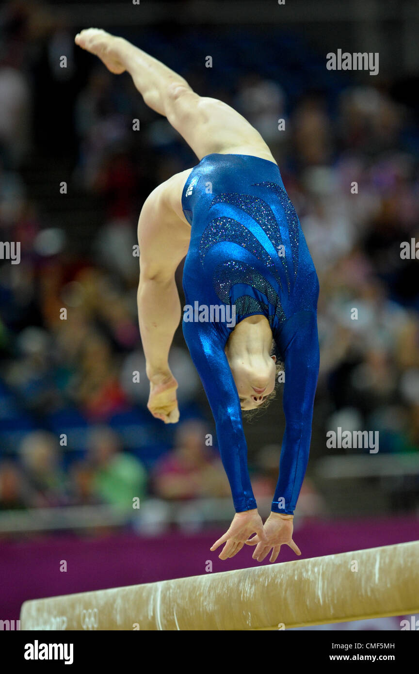 31.07.2012. London, England. Olympic Games.   Gymnastics Womens Team Finals   Greenwich Arena . Jennifer Pinches Stock Photo