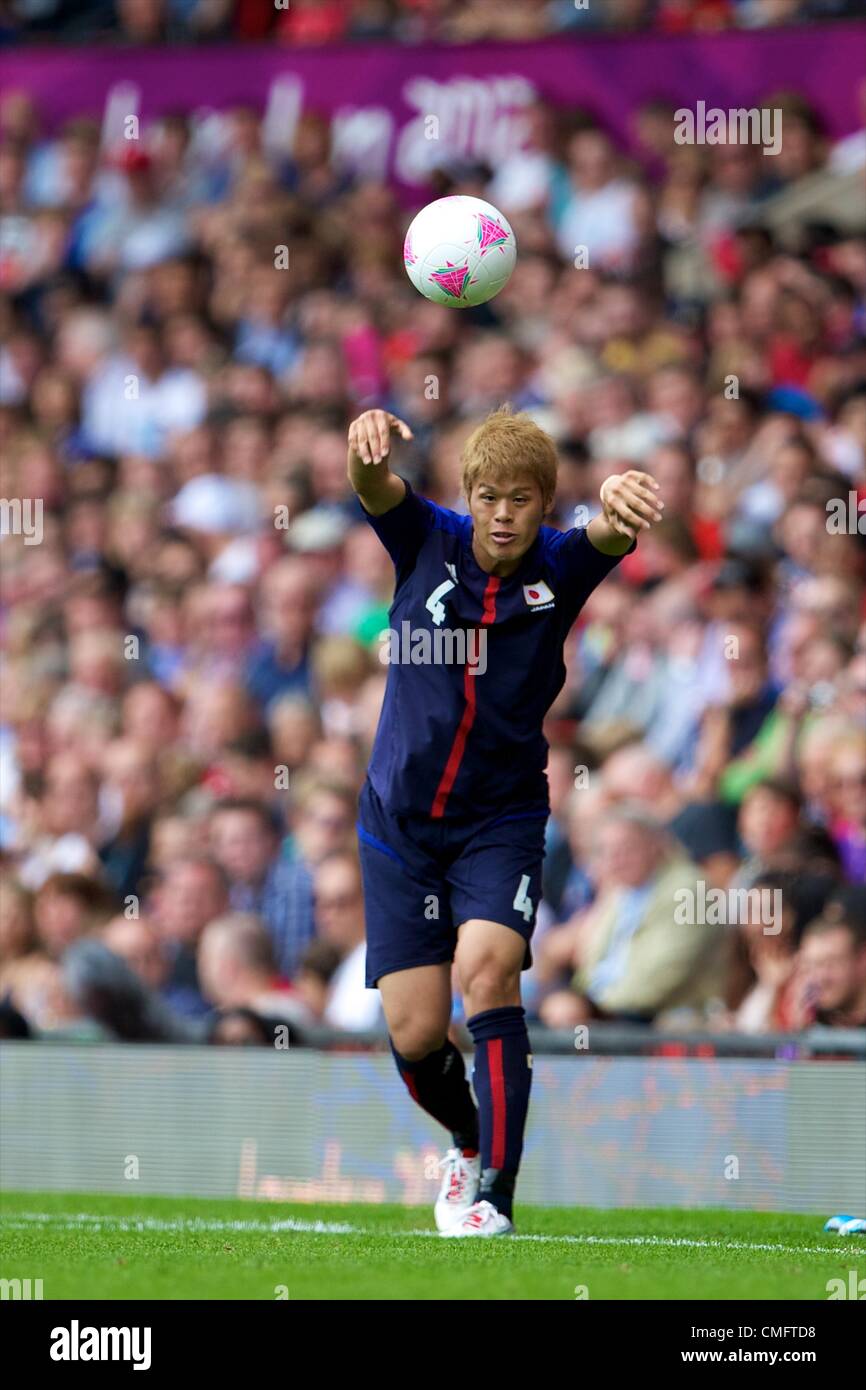 UK. 04.08.2012 Manchester, England. Japan defender Hiroki Sakai in action during the quarter final match between Japan and Egypt at Old Trafford. Japan won the game by a score of 3-0 to proceed to the tournament semi-finals. Stock Photo