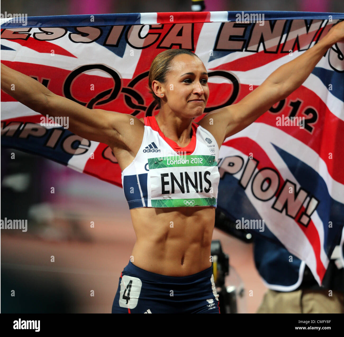 JESSICA ENNIS WINS GOLD GREAT BRITAIN LONDON OLYMPIC GAMES WOMENS HEPTATHLON M STRATFORD